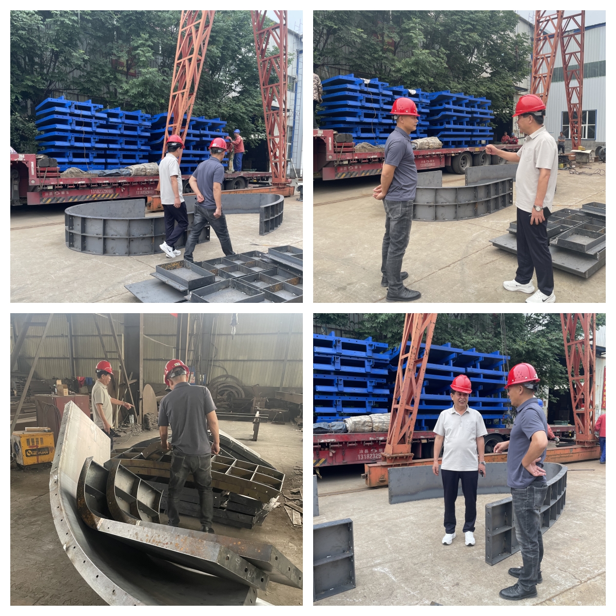 客戶現(xiàn)場驗收！高速公路收費島鋼模板實力獲贊